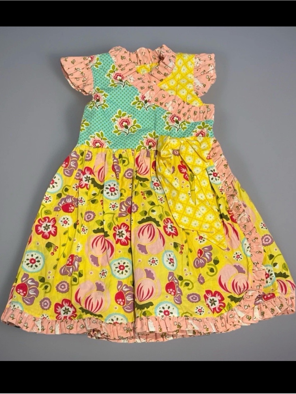 Jelly the Pug Girls Size 4 Mixed Floral Print Twirl Dress Ruffle Boho